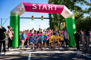 Image of the start line at Girls on the Run. 