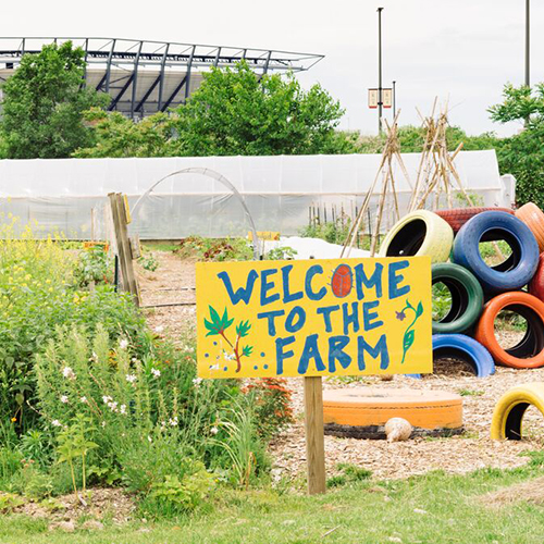 image of a sign on a farm