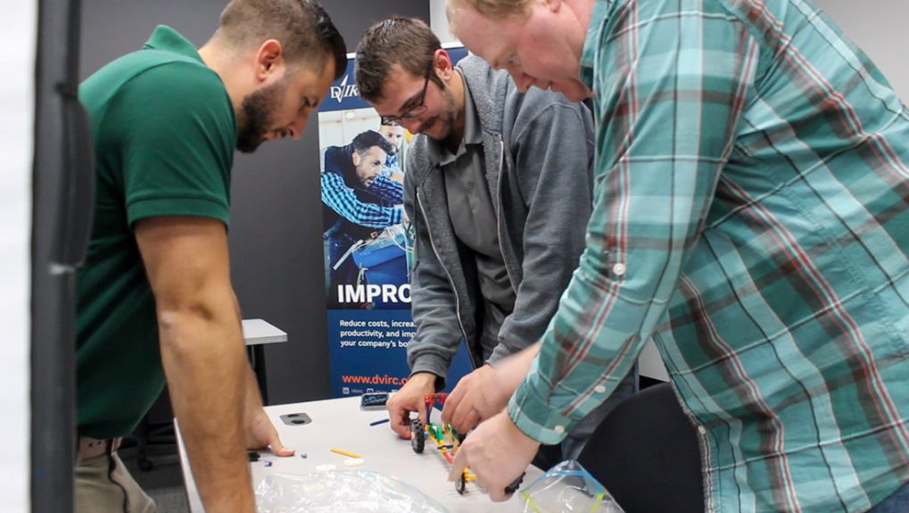 Three men at a table