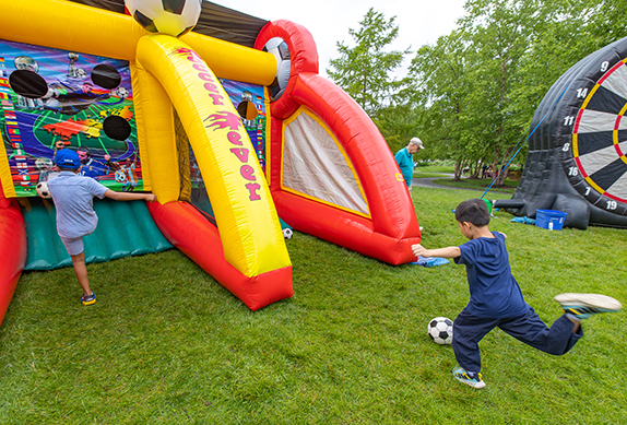 Image of inflatable soccer goal.