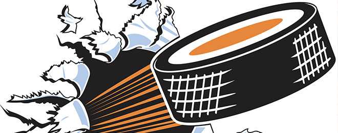 Image of flying puck